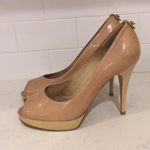 Stuart Weitzman Platform Nude Pumps (Heels)